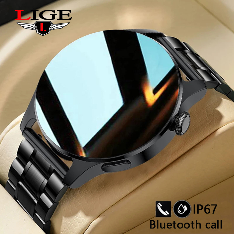 LIGE New Bluetooth Call Smart Watch Men Full Touch Sport Fitness Watches Waterproof Heart Rate Steel Band Smartwatch Android iOSg, Lether black
LIGE New Bluetooth Call Smart Watch Men Full Touch Sport Fitness Watches Waterproof Heart Rate Steel Band Smartwatch Android iOSg, Lether black