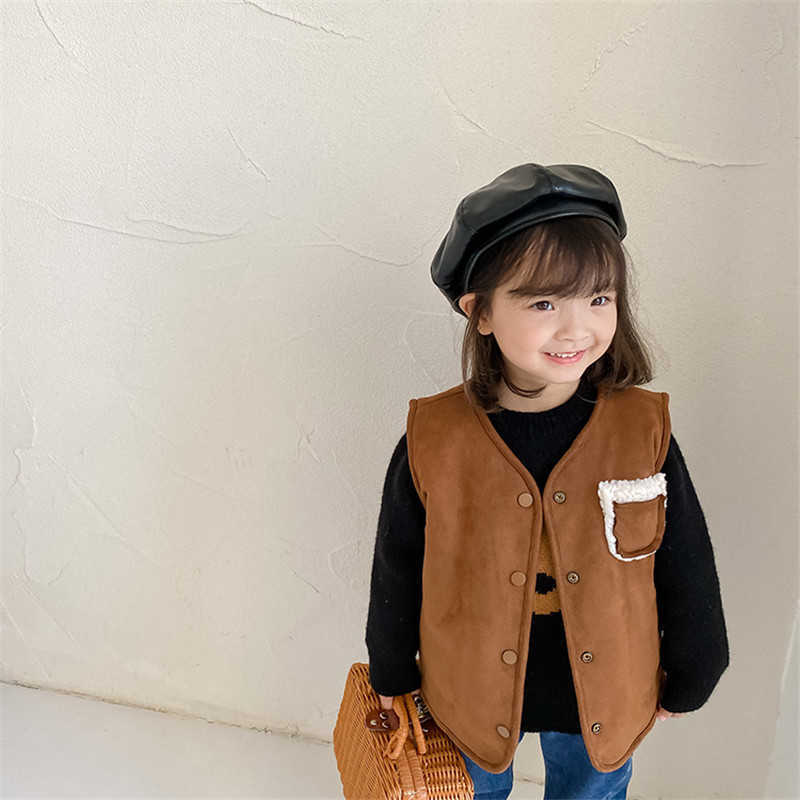 Children's Winter Warm Vest Girls And Boys reversible Thick Wool Coat Baby Kids Casual All Match Waistcoats 210615, Brown
Children's Winter Warm Vest Girls And Boys reversible Thick Wool Coat Baby Kids Casual All Match Waistcoats 210615, Brown