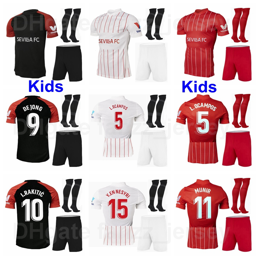Youth Seville Soccer Jersey Socks Set Kids FC Sevilla OCAMPOS EVER BANEGA EN-NESYRI NAVAS DE JONG EL HADDADI REGUILON VAZQUEZ TORRES KOUND F, Black
Youth Seville Soccer Jersey Socks Set Kids FC Sevilla OCAMPOS EVER BANEGA EN-NESYRI NAVAS DE JONG EL HADDADI REGUILON VAZQUEZ TORRES KOUND F, Black