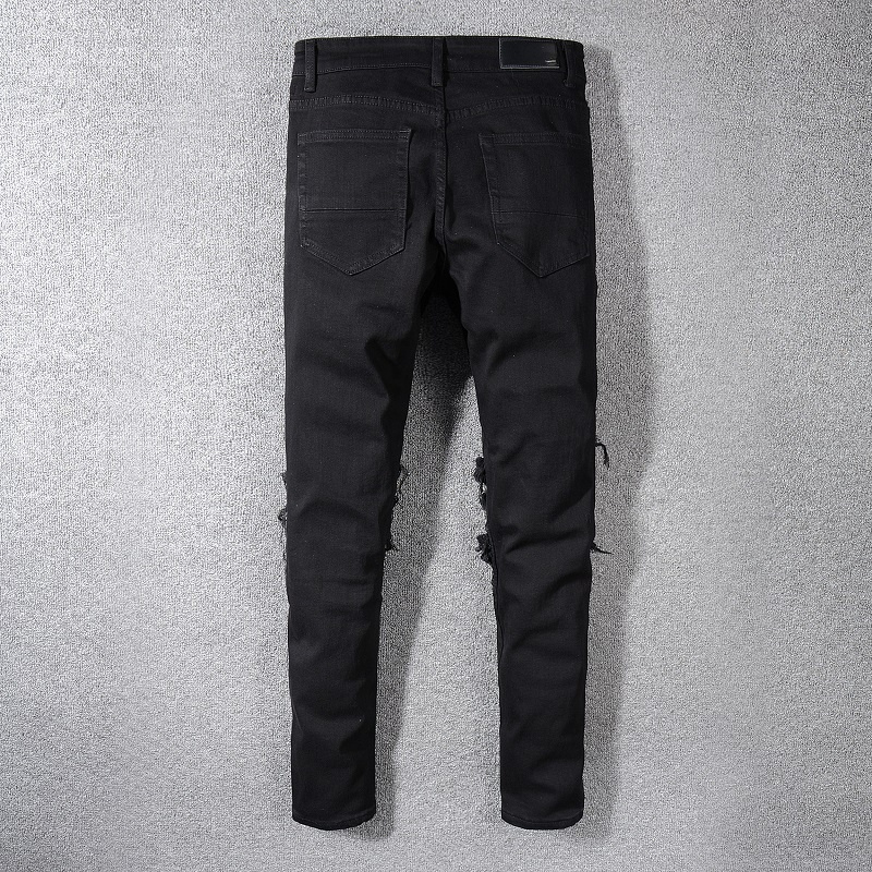 Hip-hop High Street Brand Jeans Torn Fold Stitching Men's Designer Motorcycle Riding Zipper Ripped Biker Jean Pants, As pic
Hip-hop High Street Brand Jeans Torn Fold Stitching Men's Designer Motorcycle Riding Zipper Ripped Biker Jean Pants, As pic