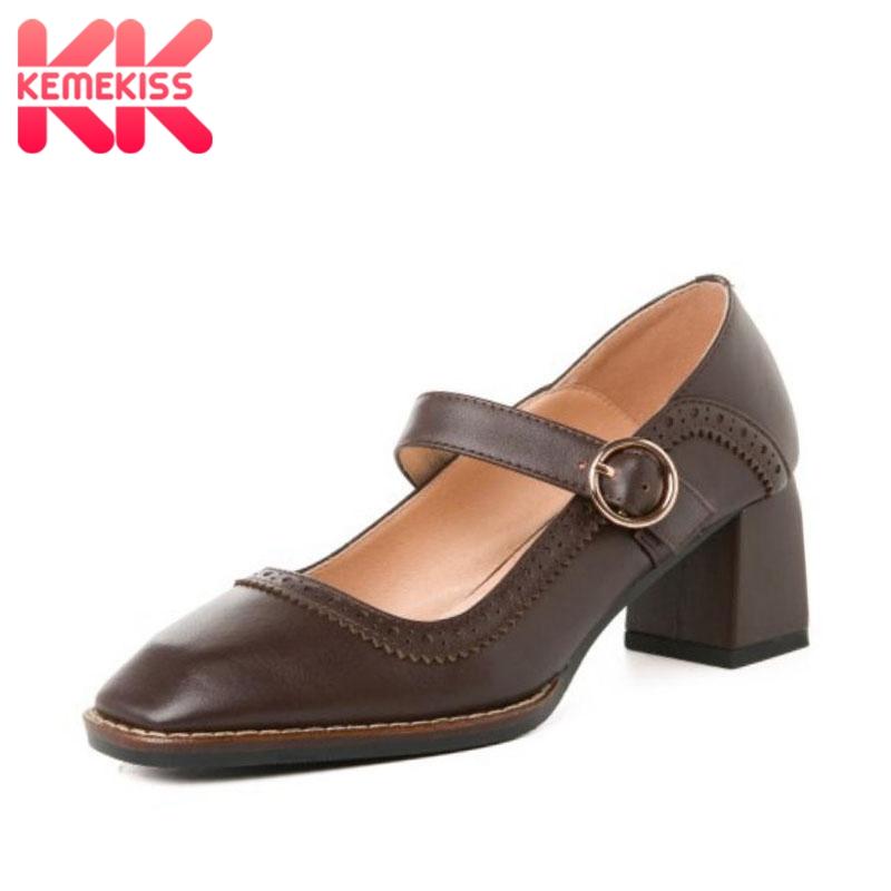 KemeKiss Women Pumps Shoes Fashion Real Leather Buckle Square Toe Design Comfort Thick Heels Footwear Size 33-40 Dress, Black
KemeKiss Women Pumps Shoes Fashion Real Leather Buckle Square Toe Design Comfort Thick Heels Footwear Size 33-40 Dress, Black