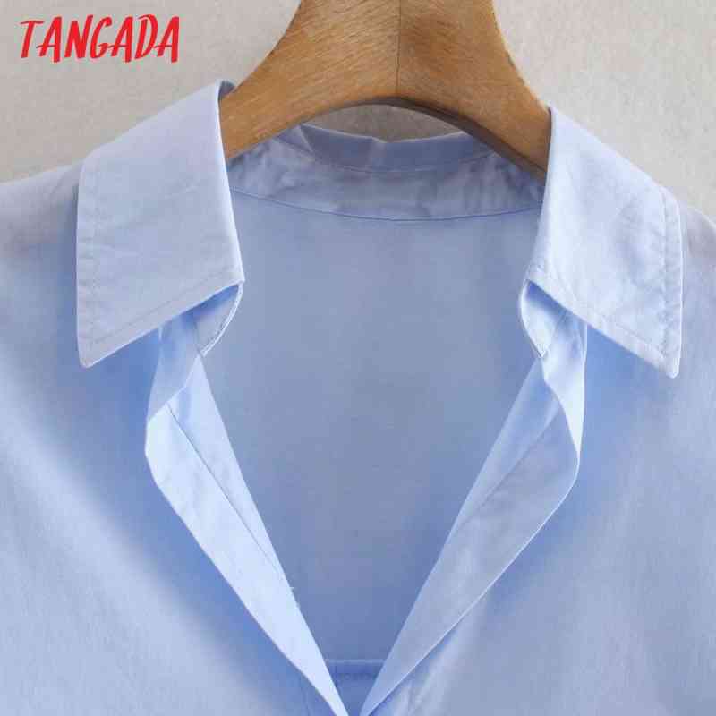 Women Fashion Blue Casual Loose Shirts Lady Long Sleeve Business Blouse Chic Female Blusas Tops XN322 210416