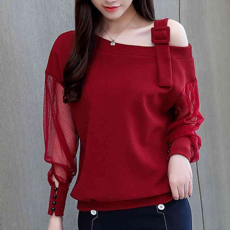 Spring Long Sleeve Shirt Women Fashion Women Blouses Sexy Off Shoulder Top Solid Blouses Clothing Female 902b3, White
Spring Long Sleeve Shirt Women Fashion Women Blouses Sexy Off Shoulder Top Solid Blouses Clothing Female 902b3, White