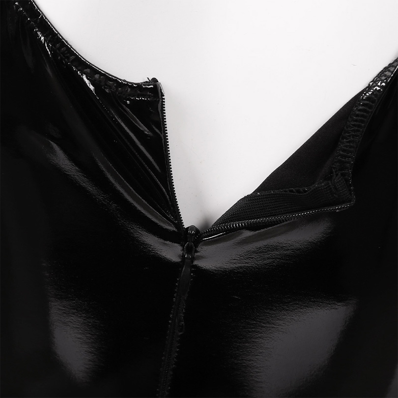 Women's Sex Latex suit Catsuit Bodysuit Wet Look Patent Leather body suit Sleeveless Crotchless Leotard Jumpsuits Night Clubwear L0407