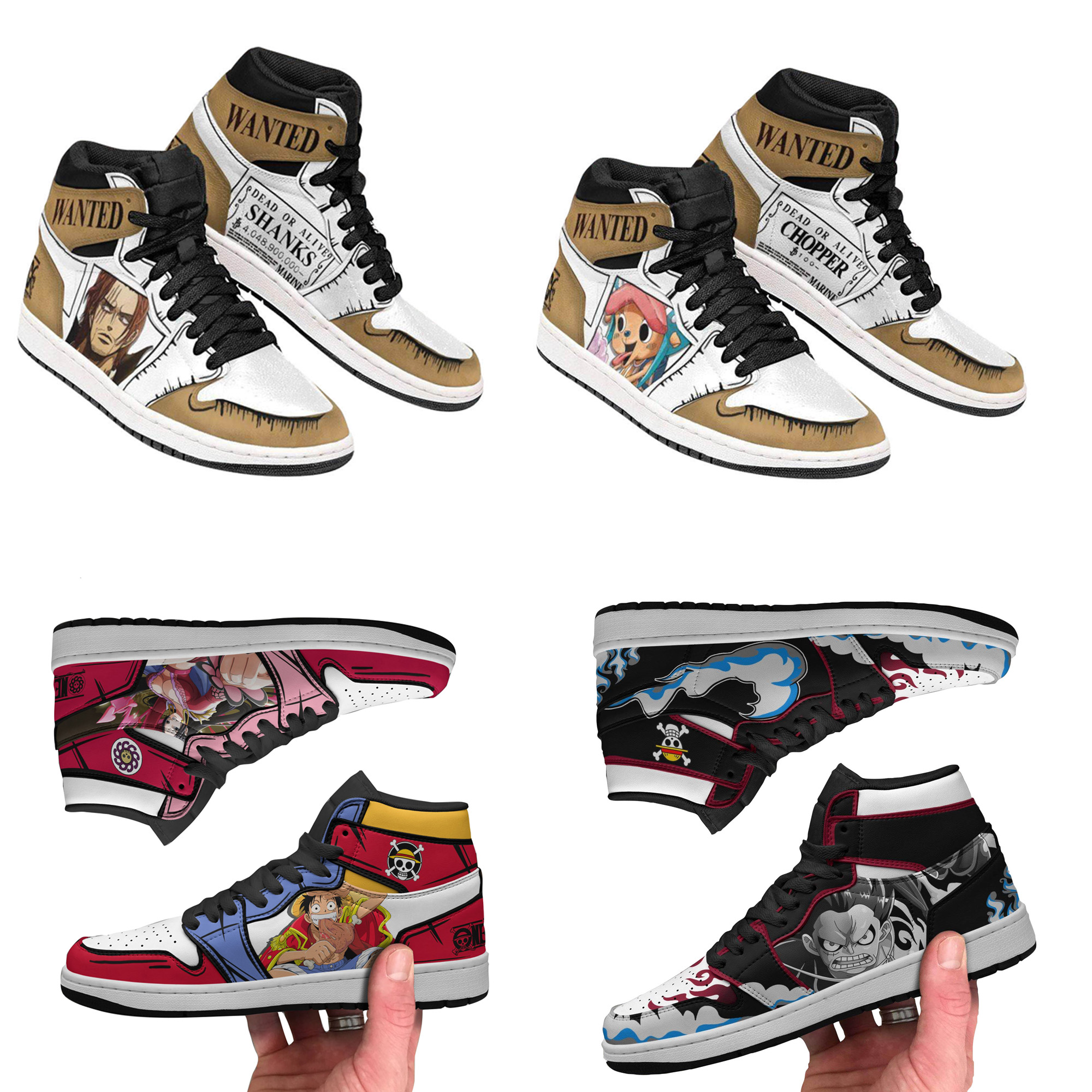 Hot Selling One Piece Men's DIY Anime Basketball Shoes 3D Pattern Customized Men's and Women's Running Sneakers, Bred toe
Hot Selling One Piece Men's DIY Anime Basketball Shoes 3D Pattern Customized Men's and Women's Running Sneakers, Bred toe