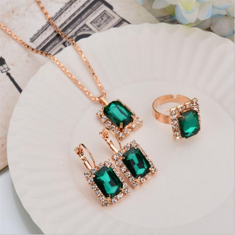 Earrings & Necklace 3pcs/set Fashion Gold Color Jewelry Sets For Women Red Blue Green Crystal Pendant Drop Ring Party, Silver
Earrings & Necklace 3pcs/set Fashion Gold Color Jewelry Sets For Women Red Blue Green Crystal Pendant Drop Ring Party, Silver