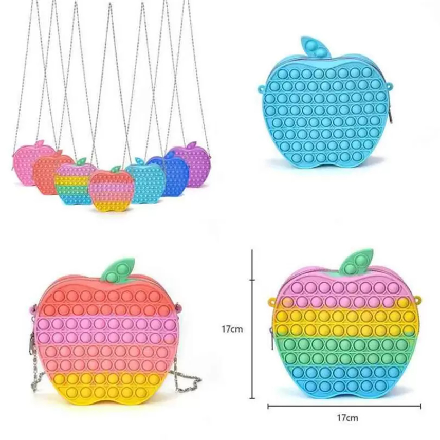 Apple Shape Silicone Fidget Purses Kids Children Poo Its Backpacks Cartoon Chain Bag Fanny Pack Crossbodys TIKTOK Board Game Christmas Party Gifts
Apple Shape Silicone Fidget Purses Kids Children Poo Its Backpacks Cartoon Chain Bag Fanny Pack Crossbodys TIKTOK Board Game Christmas Party Gifts