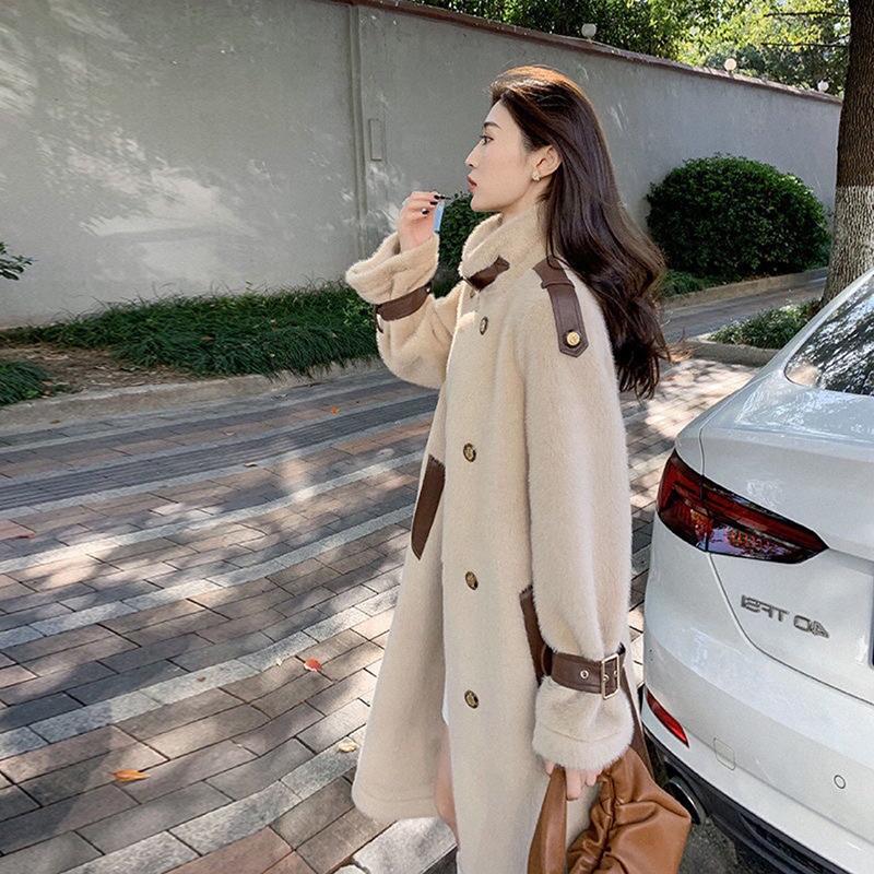 Women's Leather & Faux Medium And Long Imitation Mink Double Row Button Temperament Wool Coat 2021 Winter Korean Loose Versatile, Black
Women's Leather & Faux Medium And Long Imitation Mink Double Row Button Temperament Wool Coat 2021 Winter Korean Loose Versatile, Black