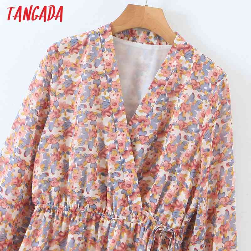 Fashion Women Flowers Print Corduroy Arrival Long Sleeve Ladies Mini Dress Vestidos SL539 210416