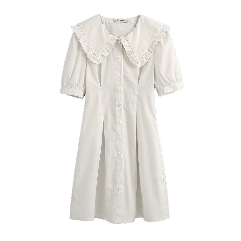 Women Sweet Fashion Ruffles Buttons Mini Dress Stylish Lapel Collar Short Sleeve Dresses Girls Chic Outfits 210520, As picture
Women Sweet Fashion Ruffles Buttons Mini Dress Stylish Lapel Collar Short Sleeve Dresses Girls Chic Outfits 210520, As picture