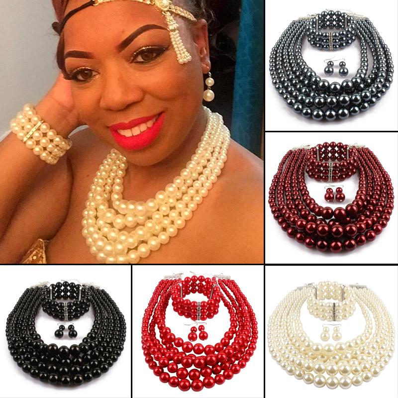 Earrings & Necklace Simulated Pearl Bracelet Multi-layer Jewelry Set For Bride Wedding Hair Accessories Decor Women, Silver
Earrings & Necklace Simulated Pearl Bracelet Multi-layer Jewelry Set For Bride Wedding Hair Accessories Decor Women, Silver