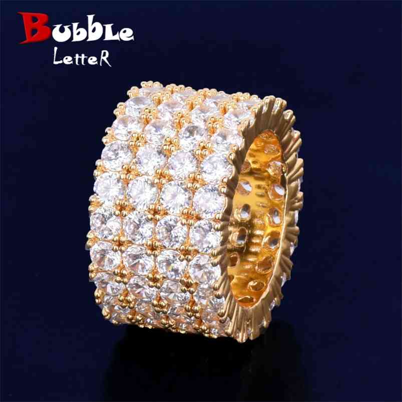 Four Rows Solitaire Men's Ring Copper Charm Gold Color Cubic Zircon Iced RING Fashion Hip Hop Jewelry 1.3cm width 210701
Four Rows Solitaire Men's Ring Copper Charm Gold Color Cubic Zircon Iced RING Fashion Hip Hop Jewelry 1.3cm width 210701