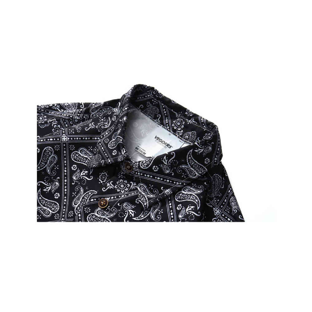 Oversized Bandana Shirt Men Long Sleeve Paisley Shirts Harajuku Hip Hop Top Spring West Cashew Casual Men's Clothing Women 210410