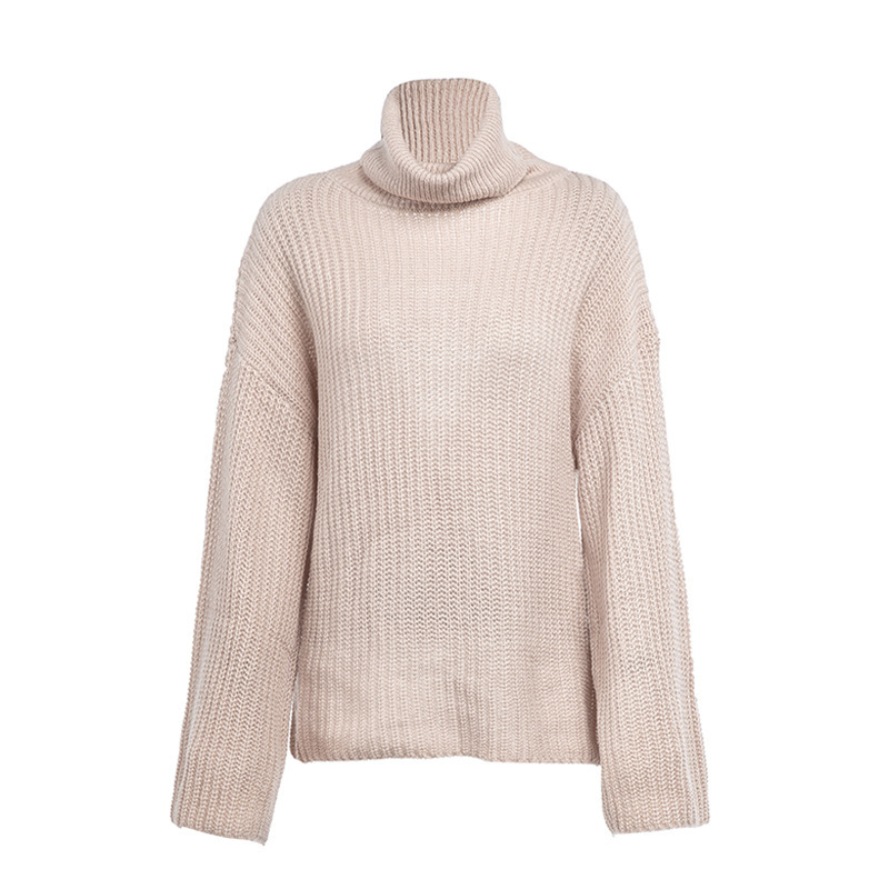 Turtle neck backless sweater jumper women autumn winter casual elegant loose soft solid sweater jumpers knitted top pullover 210415
