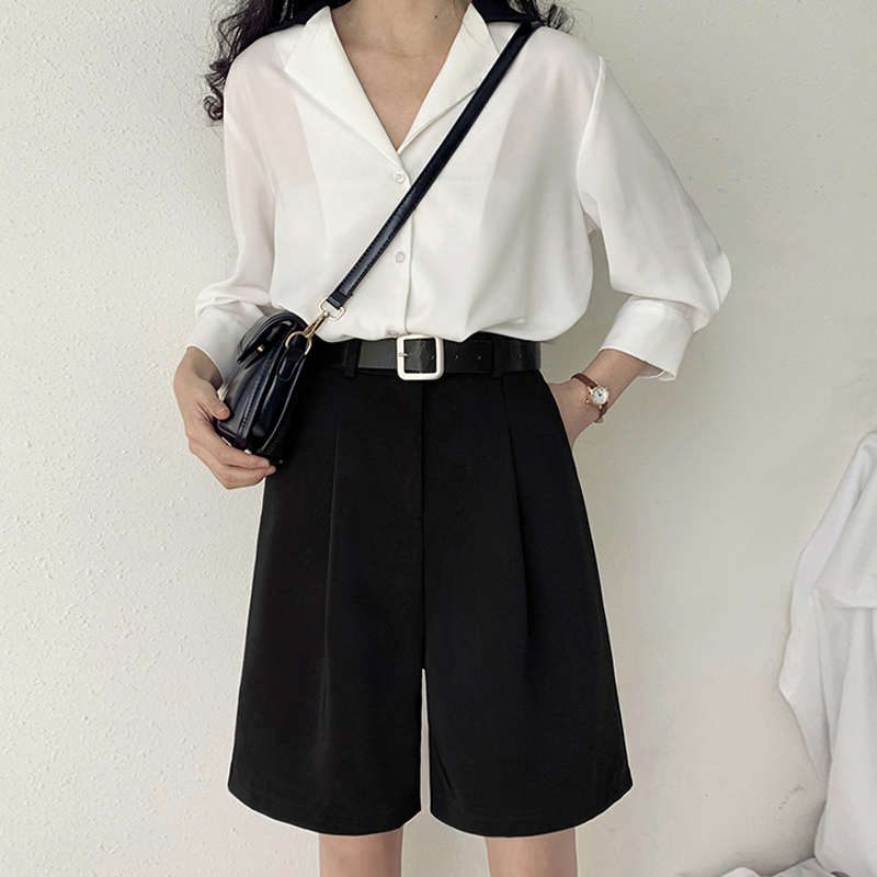 Woman Harajuku Plus Size Suit Short Black Gray High Waist Biker Sports Cycling Wide Leg Pants Solid Office Femme Summer, Black;white
Woman Harajuku Plus Size Suit Short Black Gray High Waist Biker Sports Cycling Wide Leg Pants Solid Office Femme Summer, Black;white