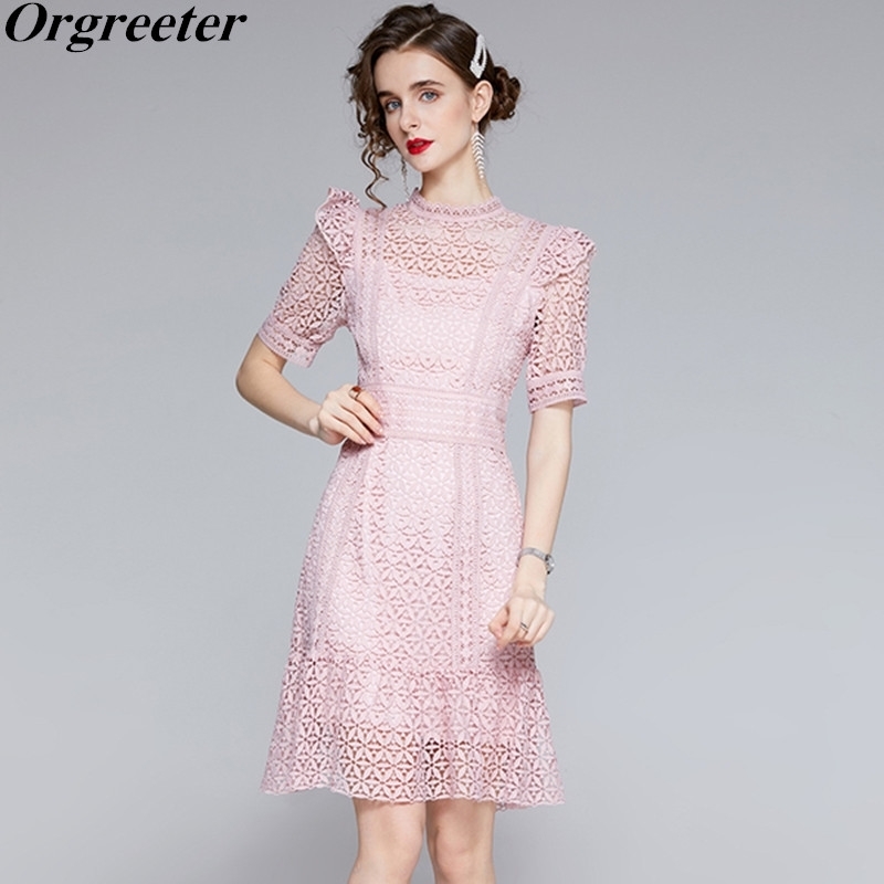 Sweet Pink Lace Dress for Women Summer Fashion Simple Design Solid Water-soluble Hook Flower Hollow Female 210525, Blue
Sweet Pink Lace Dress for Women Summer Fashion Simple Design Solid Water-soluble Hook Flower Hollow Female 210525, Blue