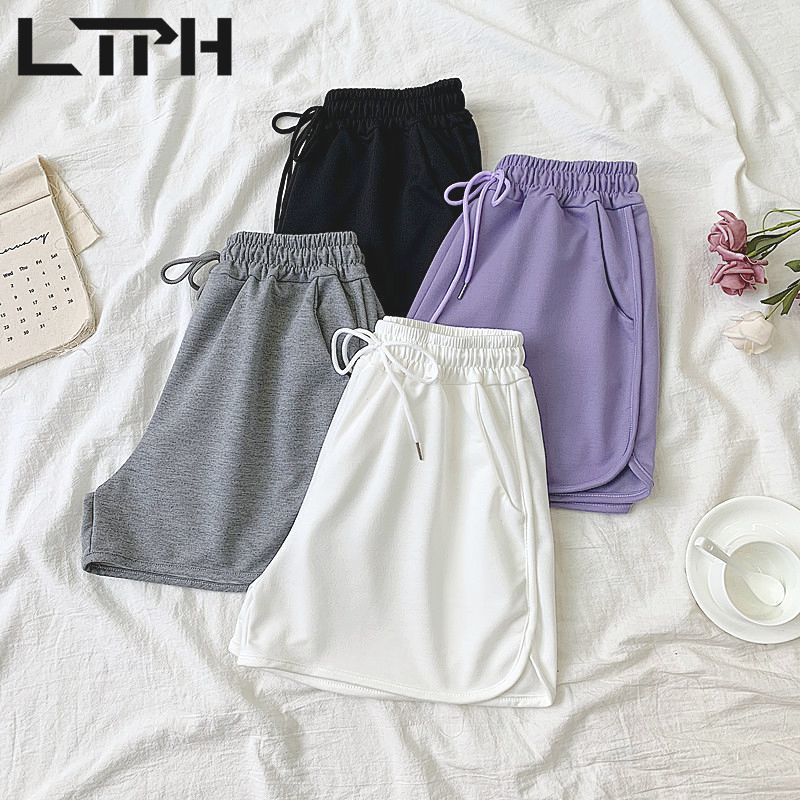 Loose High Waist All-match Plus Size bottoms Thin joggers women drawstring sweatpants gym shorts Summer 210427