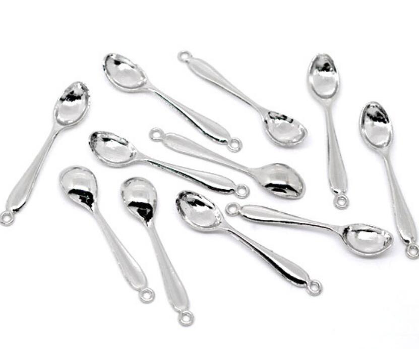Tone Spoon Charms Pendants Jewelry Making Findings wjl28220