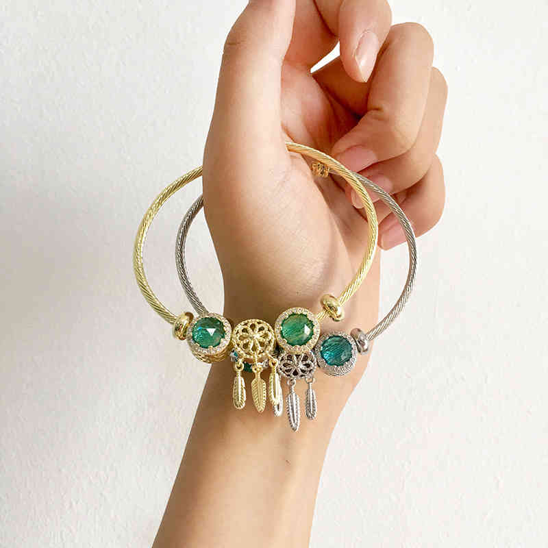 Charm Bracelets 56 Fashion Accessories Summer Underwater World Dream Catcher Beaded Open Bracelet
