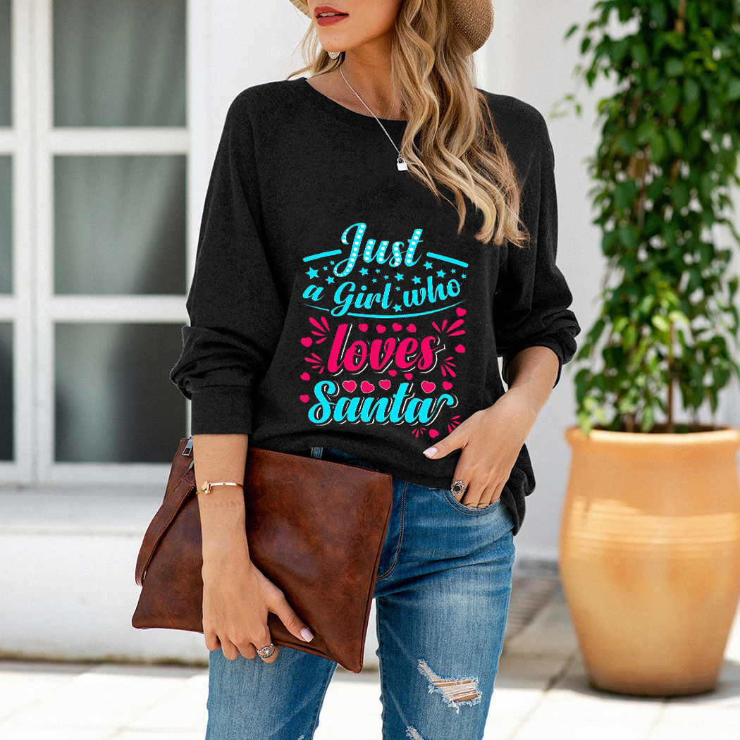Autumn T-shirts Women Long Sleeve Tees Ladies Christmas Pattern English Letters Printing Pullovers Round Collar Street Wear Casual Sport Loose Tops, Black 2
Autumn T-shirts Women Long Sleeve Tees Ladies Christmas Pattern English Letters Printing Pullovers Round Collar Street Wear Casual Sport Loose Tops, Black 2