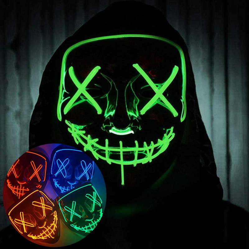 Party Decoration Cosplay LED Light Up Mask Night Halloween Scary Costume For Adult Women Men Kids Festival Decorations
Party Decoration Cosplay LED Light Up Mask Night Halloween Scary Costume For Adult Women Men Kids Festival Decorations
