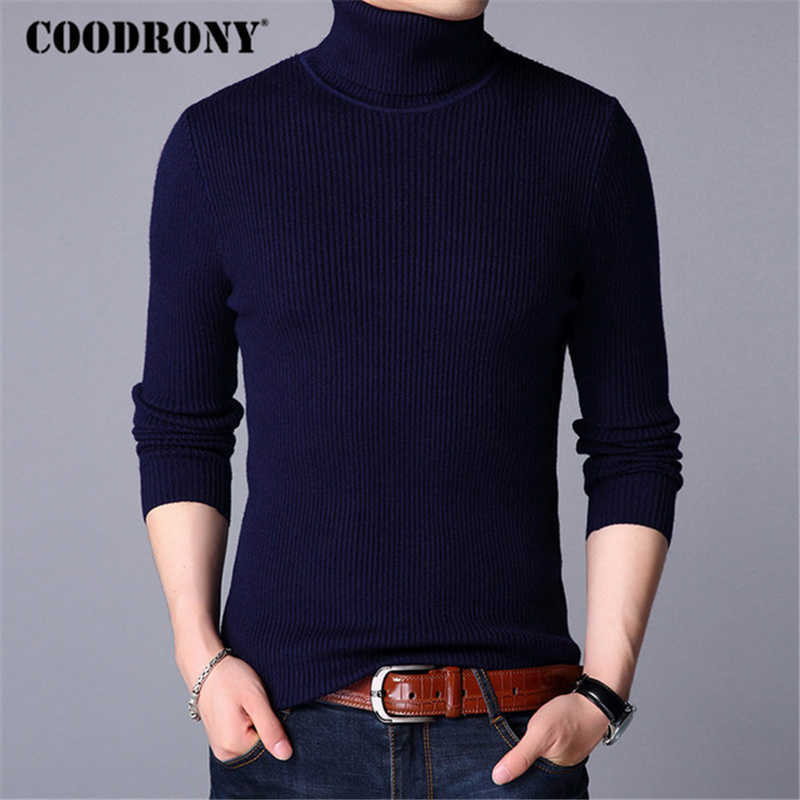 COODRONY Mens Sweaters Autumn Winter Thick Warm Pullover Men Knitted Cashmere Wool Sweater Men Heavy Turtleneck Jumper 8229 210818