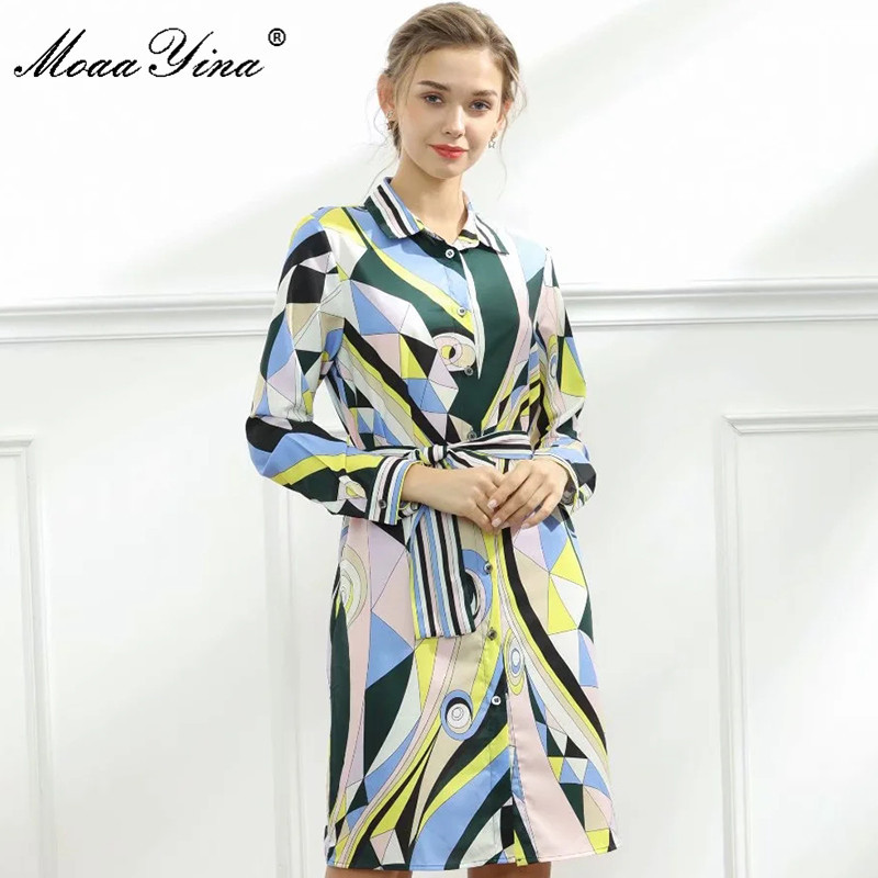 Fashion Designer dress Spring Women's Dress Long sleeve lace-up Geometry Print Loose Dresses 210524, Multi
Fashion Designer dress Spring Women's Dress Long sleeve lace-up Geometry Print Loose Dresses 210524, Multi