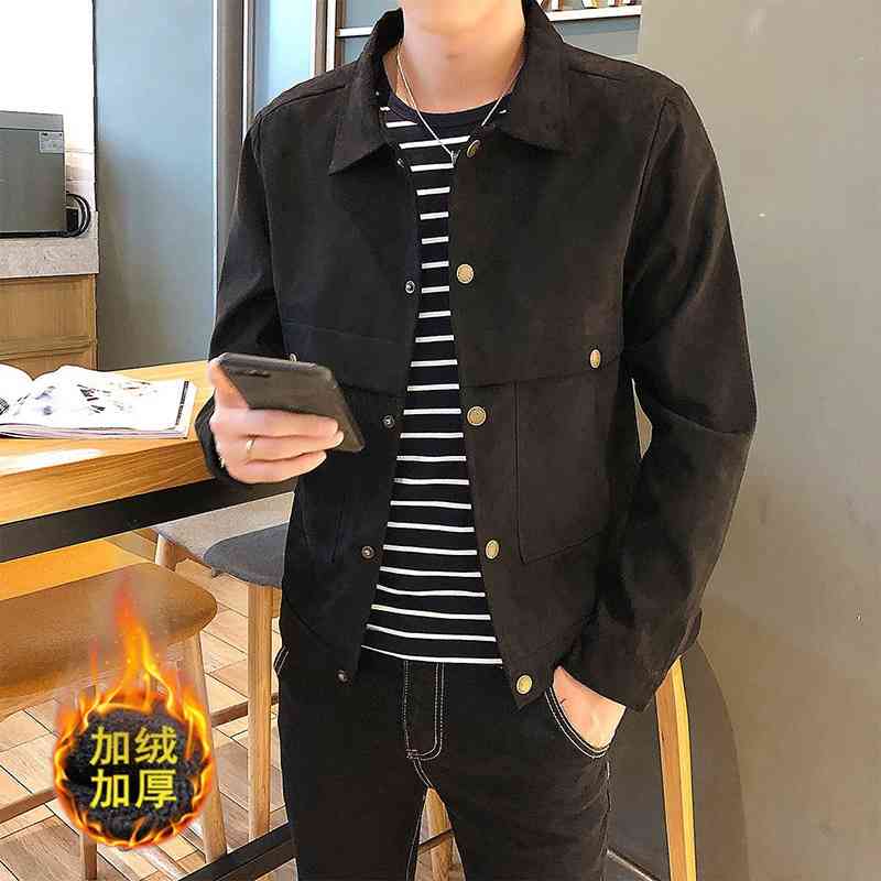 2020 autumn winter men's jacket men's Lapel suede thickened trend Korean version simple, Gray
2020 autumn winter men's jacket men's Lapel suede thickened trend Korean version simple, Gray