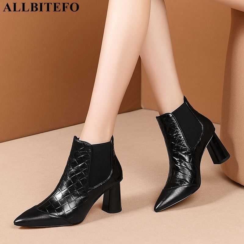 ALLBITEFO arrive genuine leather thick heels office ladies shoes brand high heels ankle boots for women winter women boots 210611, No plush inside
ALLBITEFO arrive genuine leather thick heels office ladies shoes brand high heels ankle boots for women winter women boots 210611, No plush inside