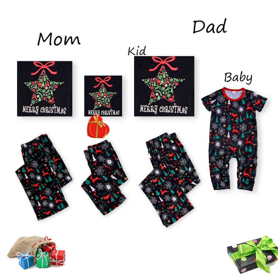 Family Christmas Clothing Suit Kids Mommy and Me Clothes Mother Daughter Father Baby Matching Outfits 210521