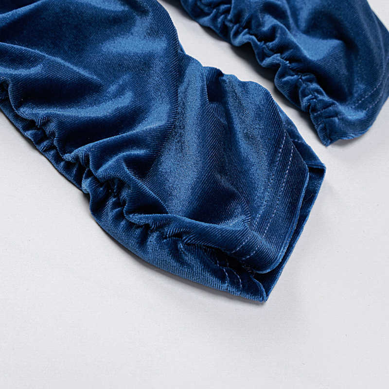 Colysmo Blue Velour Tracksuit Zipper up Hoodie Stacked Sweatpants Women Two Piece Pants Set Autumn Fashion Street Casual Suit 210527