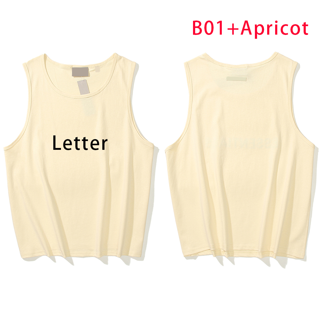 Fitness Mens Tank Tops Loose Casual Breathable Gym Top Solid Color Vest T-Shirt Letter Print Tops Outdoor Sports Wear