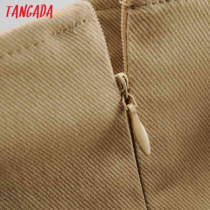 Women Pocket Solid Skirts with Belt Female Casual Mini Skirt 4P06 210416