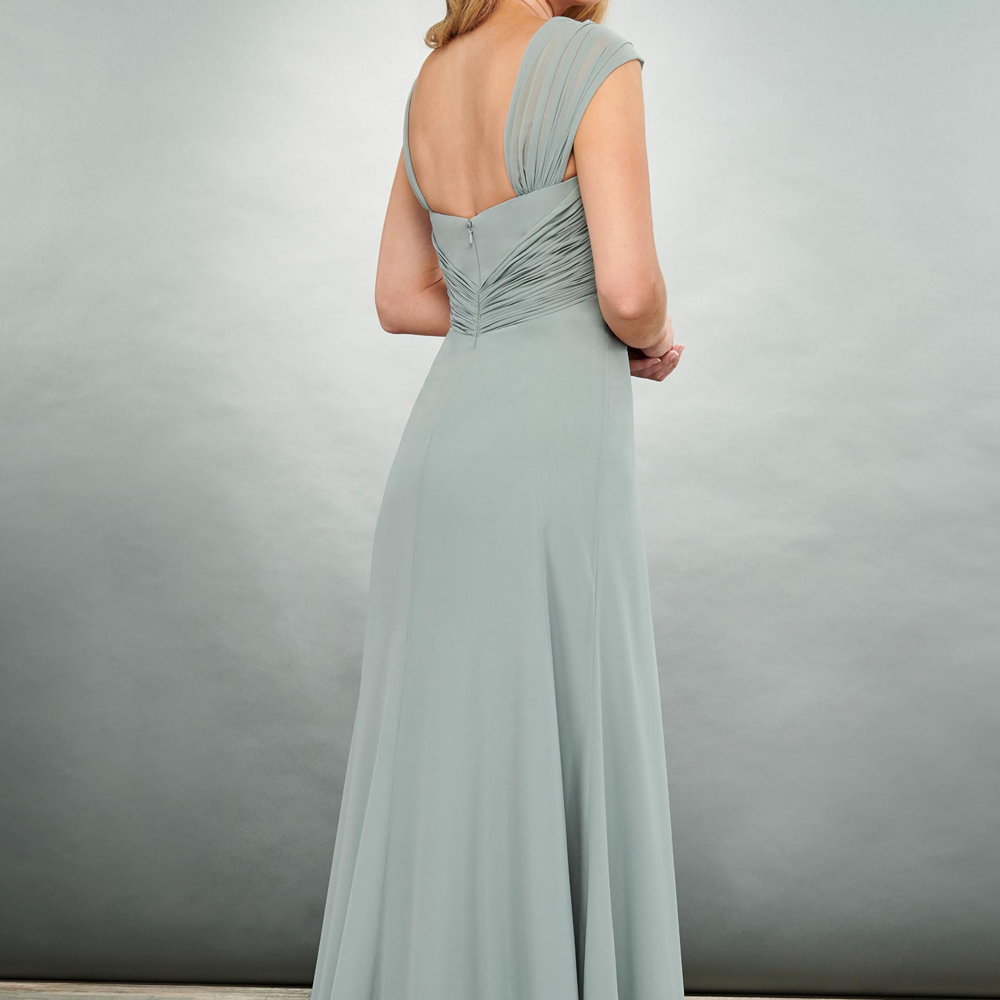 Dark Platinum Mother of the Bride Dresses with Wrap Chiffon Wedding Party Dress with Beads