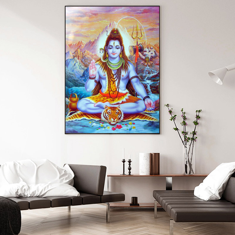 Modern Abstract Picture Canvas Painting Wall Art Colorful Buddha Poster HD Print For Living Room Home Decoration No Frame