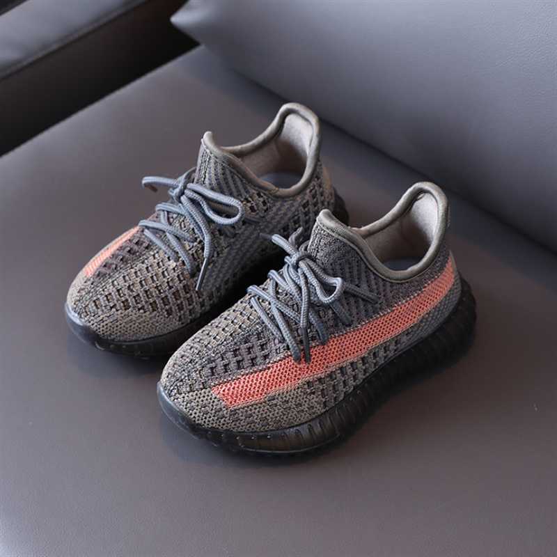 AOGT Autumn Children Shoes Boys Girls Sport Fashion Breathable Knitting Soft Bottom Non-Slip Kids Sneakers T21149 210913