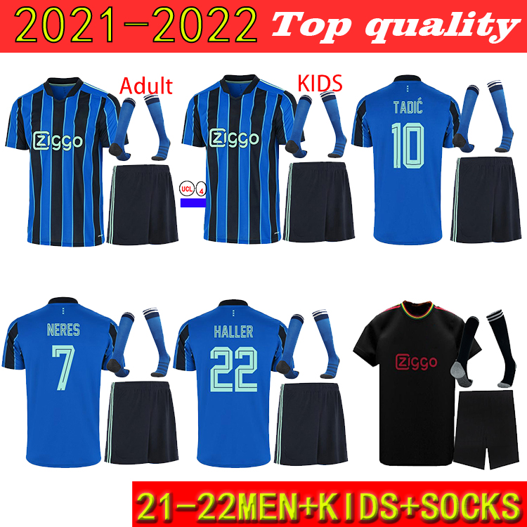 2021 2022 KUDUS ANTONY BLIND PROMES TADIC NERES CRUYFF aJAx soccer jersey 21 men + kids kit SOCKS football shirt uniforms away blue third black, Away adult suit patch ajks0040
2021 2022 KUDUS ANTONY BLIND PROMES TADIC NERES CRUYFF aJAx soccer jersey 21 men + kids kit SOCKS football shirt uniforms away blue third black, Away adult suit patch ajks0040
