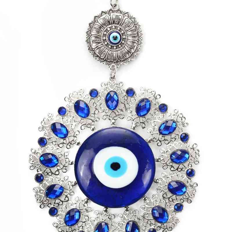 Lucky Turkish Evil Wall Hanging Glass Keychain Ethnic Crystal Big Eye Car Key Chain Fashion Jewelry EY4914 210409