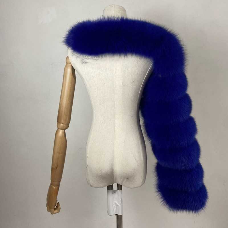 BEIZIRU Women Real Raccoon Fur silver red Sleeve Ladies Fashion Natural One Sleeve 211007