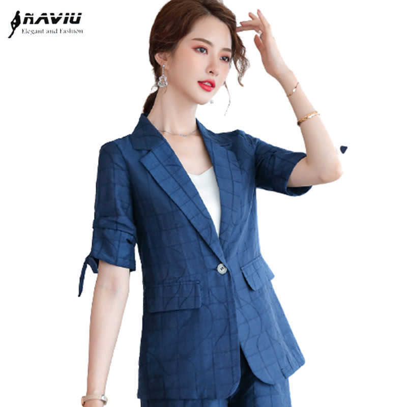 Navy Blue Blazer Women Summer Temperament Half Sleeve Plaid Slim Formal Jacket Office Ladies Business Work Tops 210604, Light green
Navy Blue Blazer Women Summer Temperament Half Sleeve Plaid Slim Formal Jacket Office Ladies Business Work Tops 210604, Light green