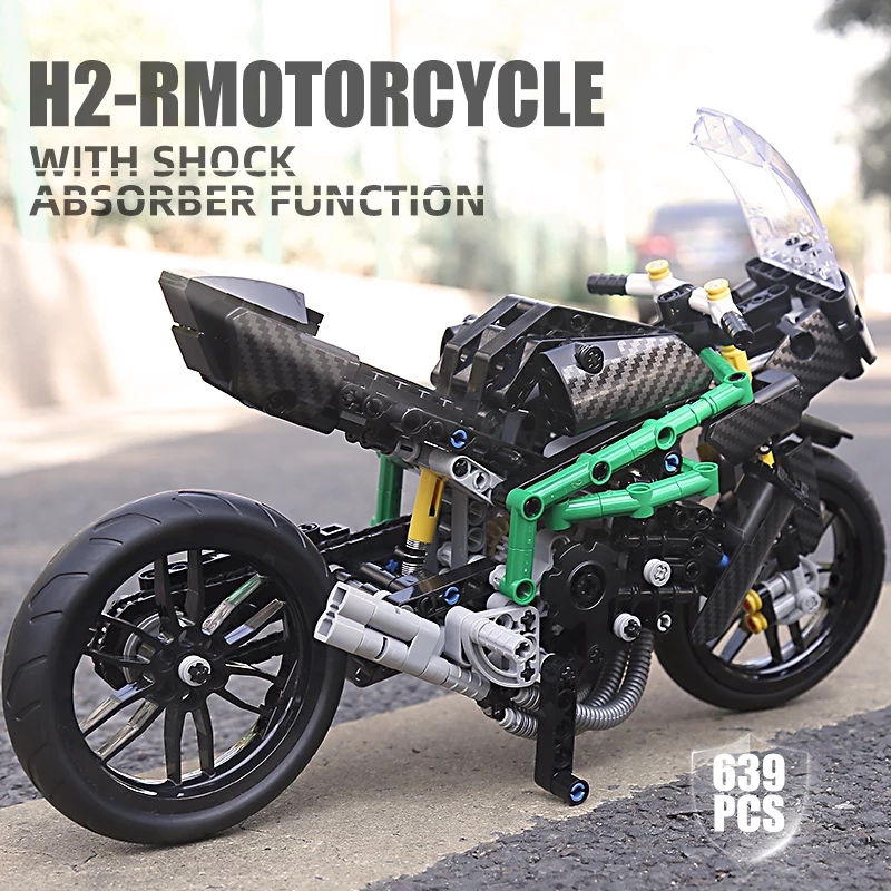 The H2R Super Racing Motorcycle Set Building Blocks MOULD KING 23002 Motorcycles Car Model Bricks Children Education Christmas Gifts Birthday Toys For