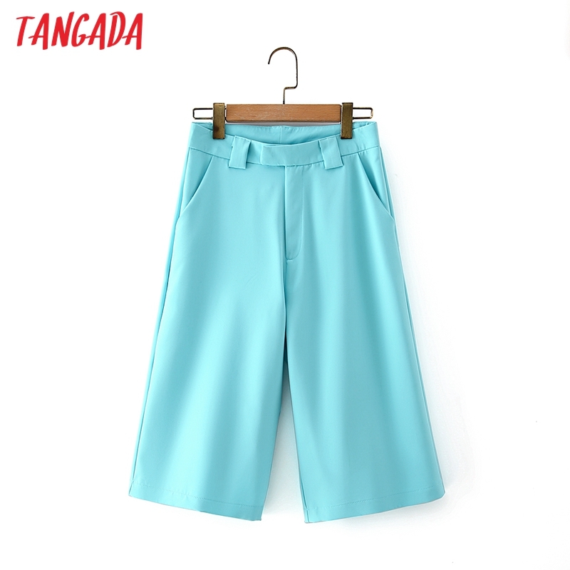Women Elegant Solid Zipper Pockets Female Retro Basic Casual Shorts Pantalones DA57 210416