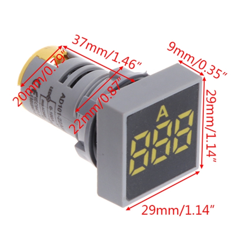 Ootdty 22 Mm Ac 12-500V Voltaire Square Panel Led Digital Voltage Meter Light Indicator