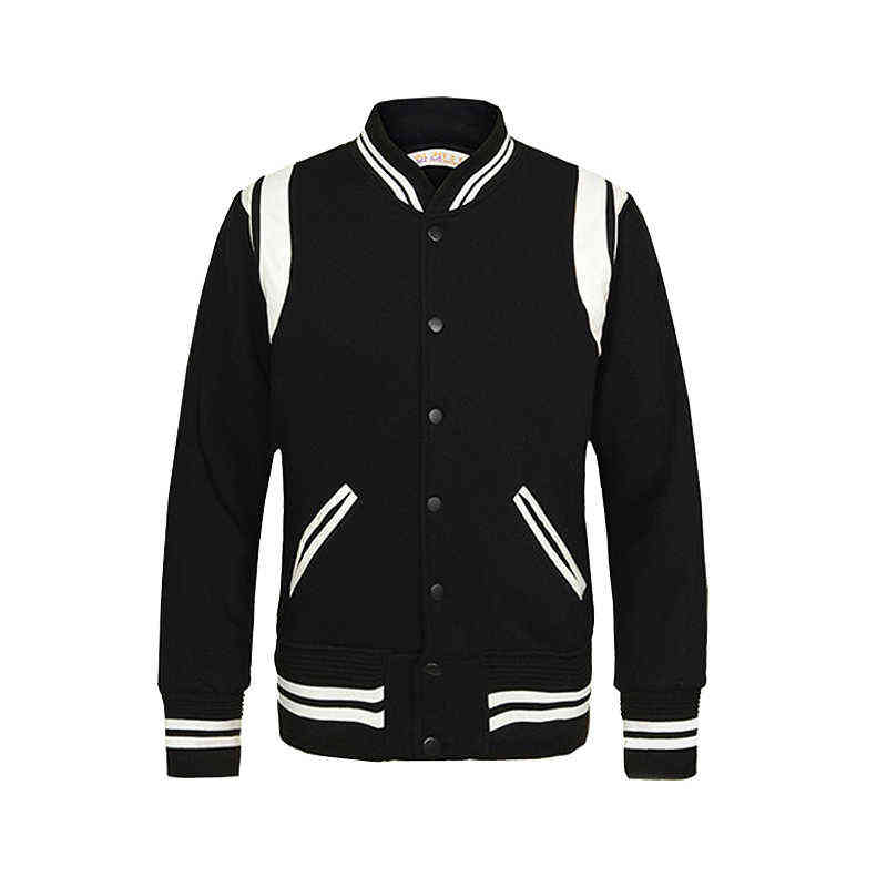 Arrival Bomber Jacket Men Rib Sleeve Cotton Casual Baseball Uniform Collar Coat Star Autumn And Winter Spliced Short 211110