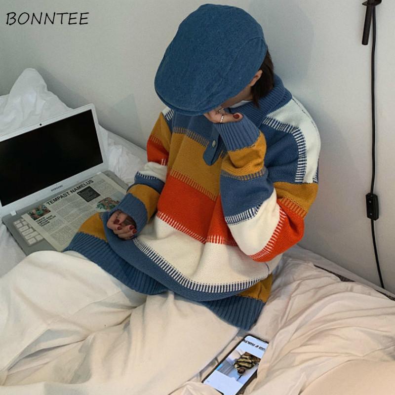 Sweaters Women Student Loose Patchwork Turn-down Collar Lazy Knitted Wear All-match BF Style Feminino Pullovers Leisure Fashion Women, Orange
Sweaters Women Student Loose Patchwork Turn-down Collar Lazy Knitted Wear All-match BF Style Feminino Pullovers Leisure Fashion Women, Orange