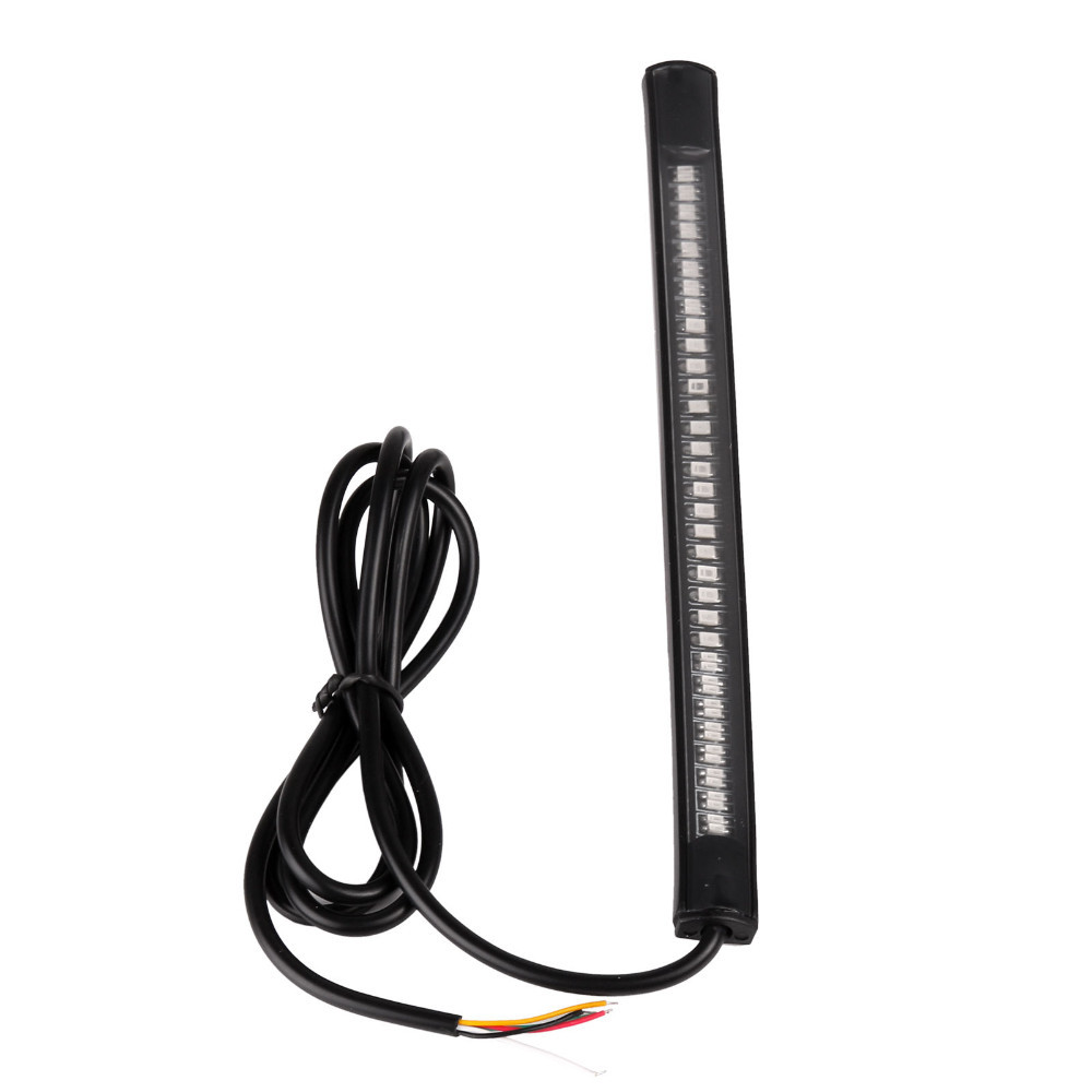 48 SMD Flexible LED Motorcycle Strip Turn Signal Tail Rear Brake Stop Dual Color Yellow Red Light Waterproof Bulb lamp