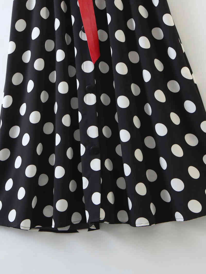 boho women elegant dots print belt dress casual female long dresses sweet bohemia vestidos cute girls chic 210430