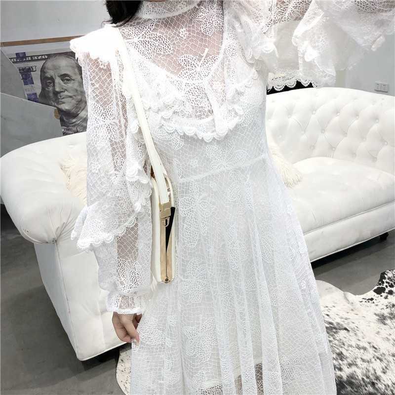 White Runway Vintage Dress Designer High Quality Women Sexy See Through Long es for Party 210601, Black
White Runway Vintage Dress Designer High Quality Women Sexy See Through Long es for Party 210601, Black