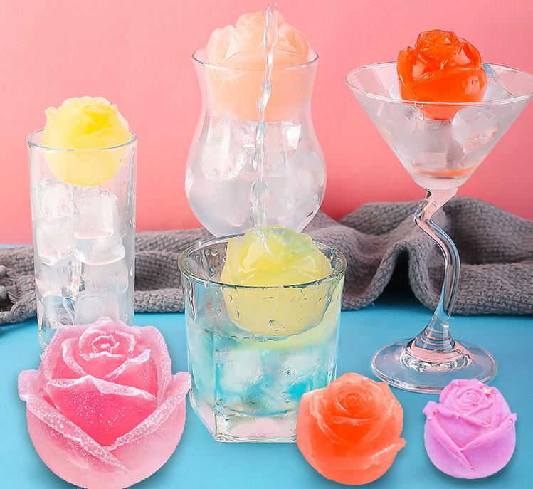 3D Rose Mold Silicone Soap Candle Molds Tools Ice Cube Tray DIY Household Icemaker Whiskey Wine Decoration Accessories GGA5030 Free shipping