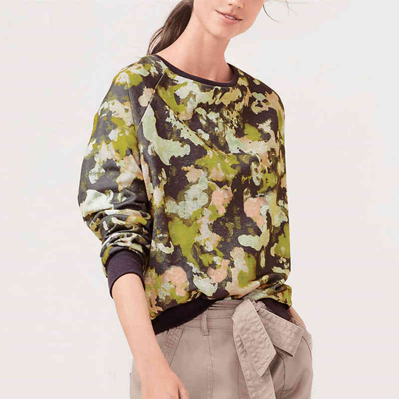 Print Sweatshirt Women Long Sleeve Hoodie Autumn O Neck Casual Jumper Pullover Tops Fashion Painting Hoodies Sudadera Mujer 210414